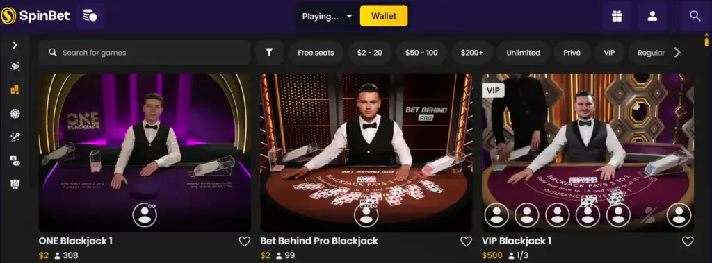 SpinBet NZ Live Casino